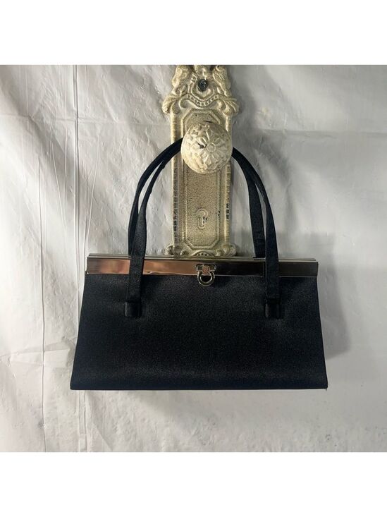 La Regale Handbags - La Regale Small Black  Satin purse